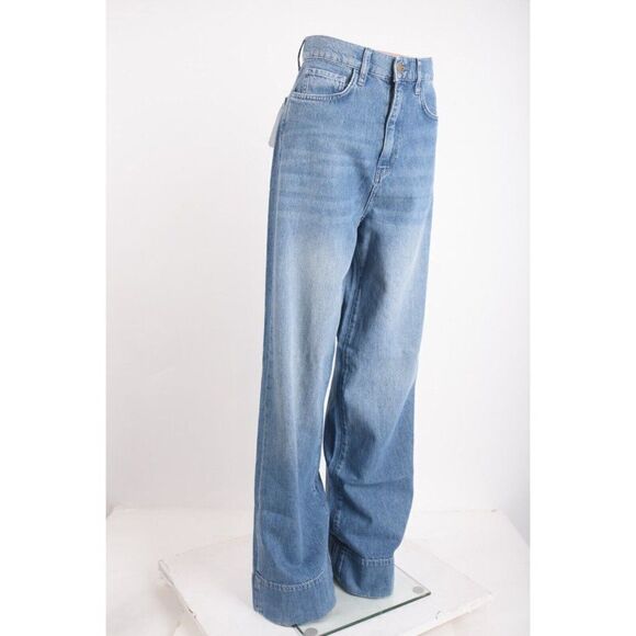 Triarchy Womens Ms. Onassis High-Rise Wide-Leg Jeans Light Denim Sz 29 US 8 NWT - Picture 3 of 7